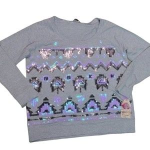 Wallflower Brand Women's  NWT Tribal Design Sequin Shirt Size 1X